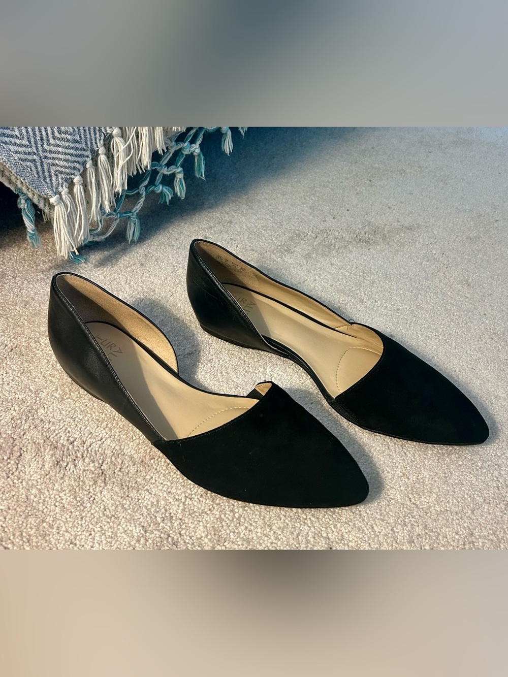Naturalizer Black Pointed D'Orsay Flats
